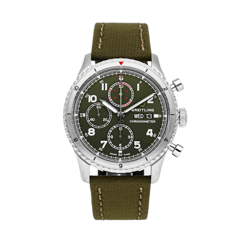 Vertical Pre-Owned Breitling Aviator 8 Chronograph Curtiss Warhawk Edition A133161A1L1X1