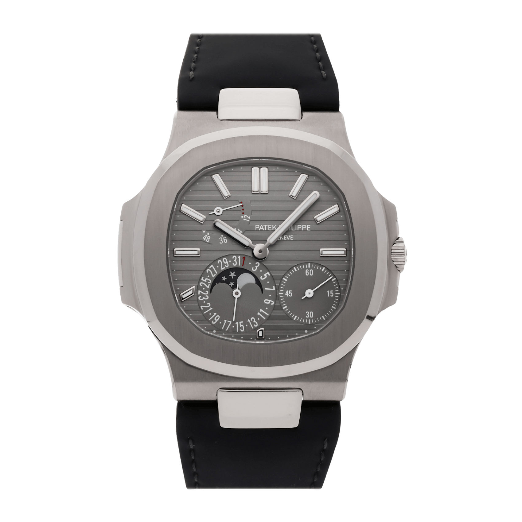 Vertical Pre-Owned Patek Philippe Nautilus Moonphase 5712G-001
