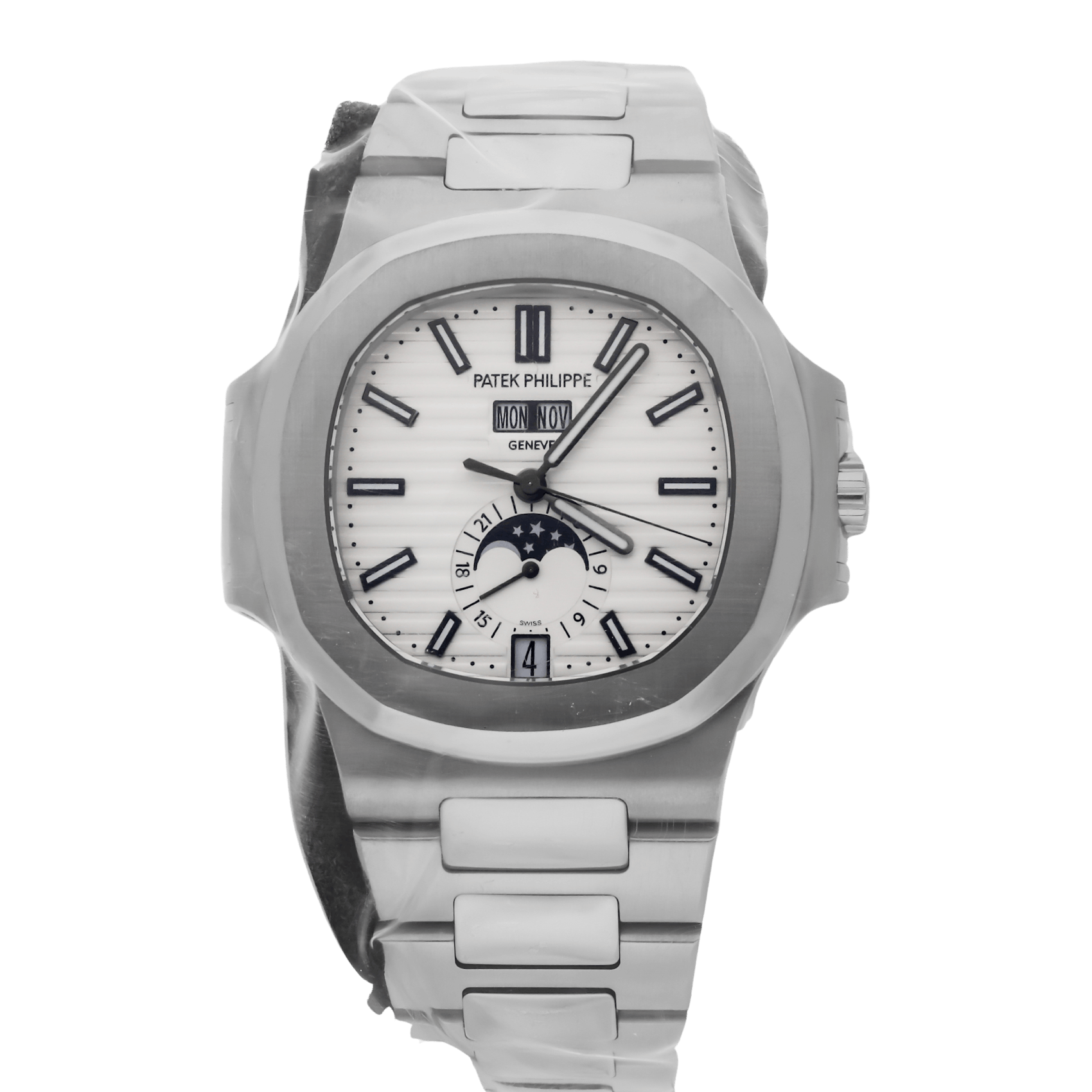 Vertical Pre-Owned Patek Philippe Nautilus Annual Calendar 5726/1A-010