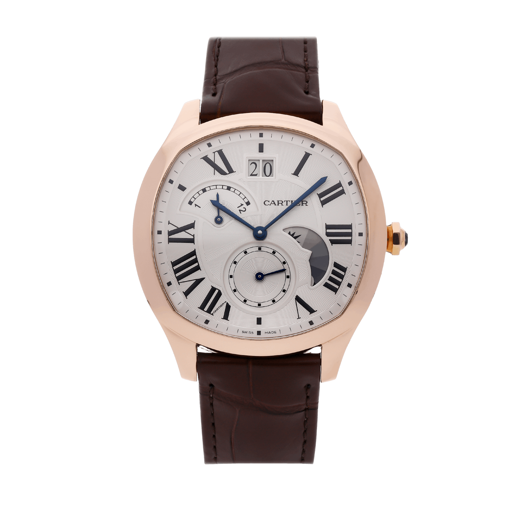 Vertical Pre-Owned Cartier Drive De Cartier Retrograde Dual Time WGNM0005