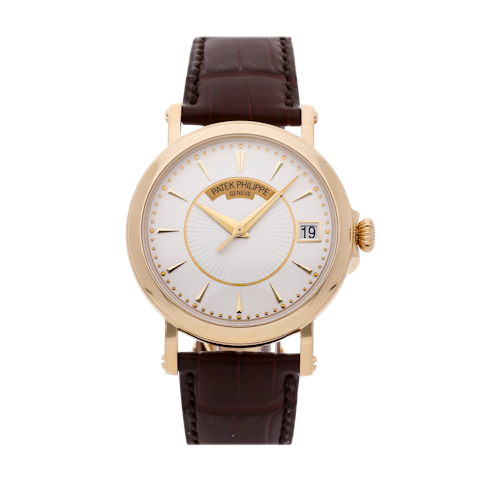 Vertical Pre-Owned Patek Philippe Calatrava Date Sweep Seconds 5153J-001