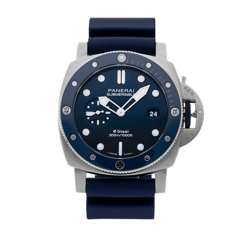 Vertical Pre-Owned Panerai Submersible QuarantaQuattro Blu Profondo PAM 1289
