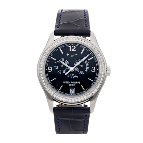 Vertical Pre-Owned Patek Philippe Complications Annual Calendar Moon Phases 5147G-001