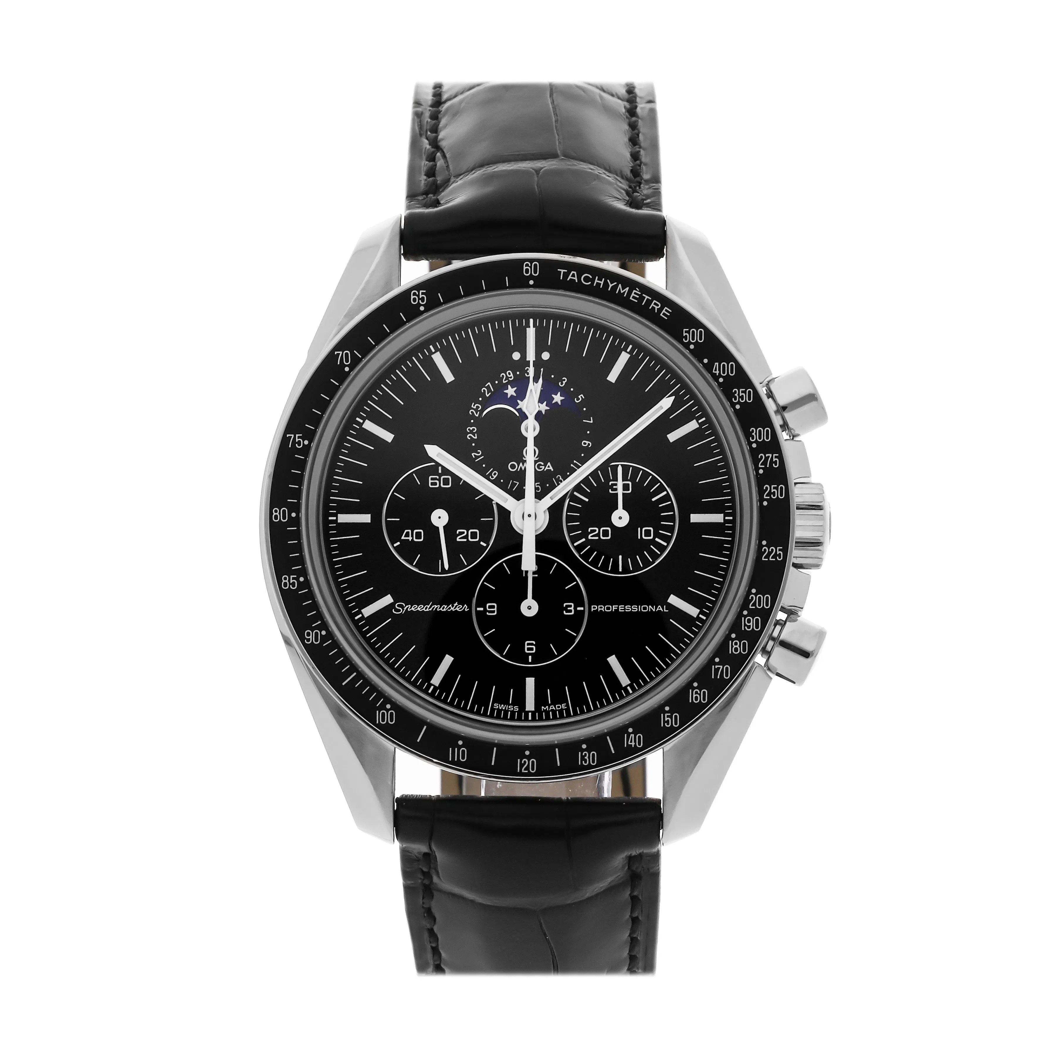 Vertical Pre-Owned Omega Speedmaster Moonwatch Chronograph 3876.50.31