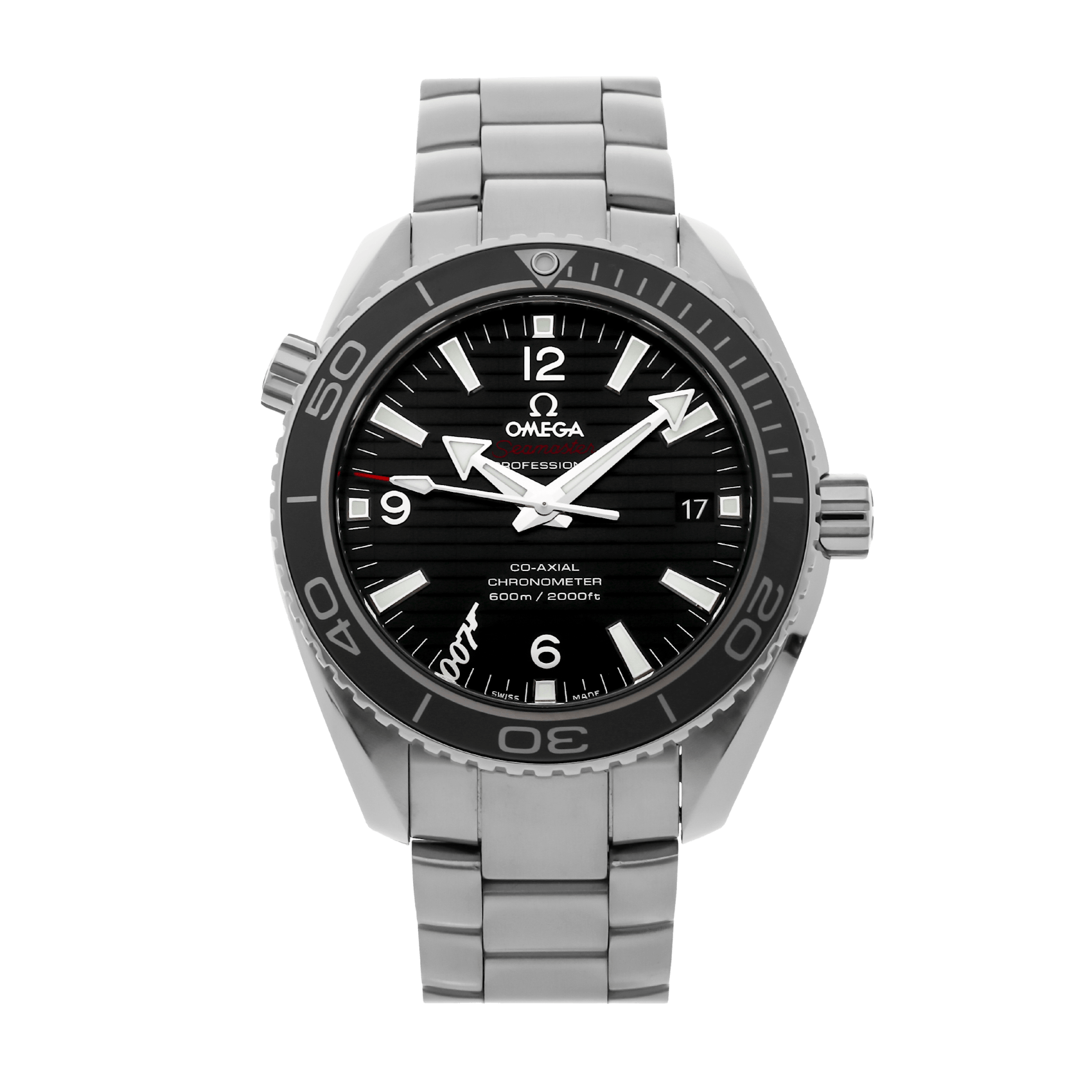 Vertical Pre-Owned Omega Seamaster Planet Ocean 600M James Bond Skyfall Limited Edition 232.30.42.21.01.004