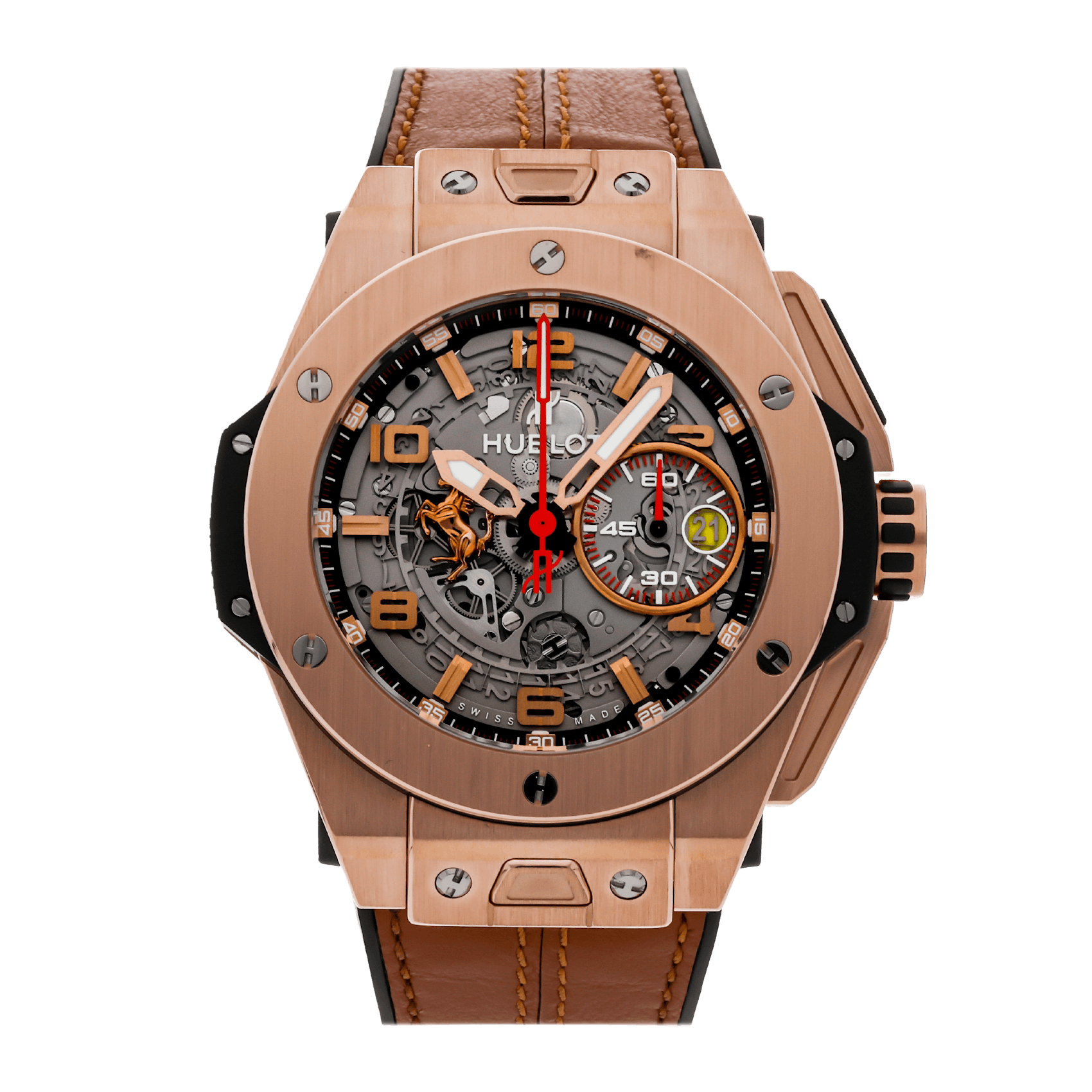 Vertical Pre-Owned Hublot Big Bang Unico Ferrari King Gold 401.OX.0123.VR