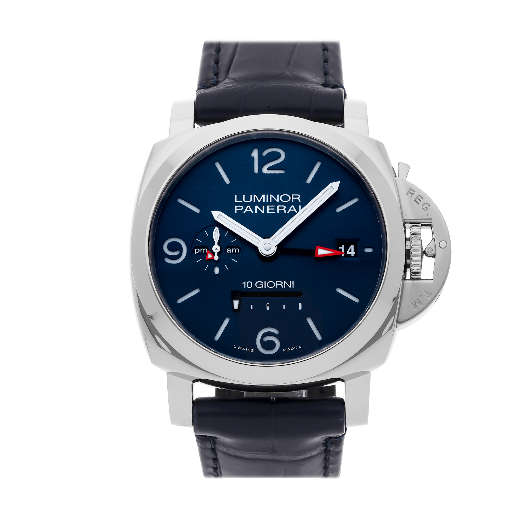 Vertical Pre-Owned Panerai Luminor Dieci Giorni GMT PAM 1482