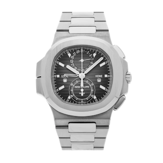 Vertical Pre-Owned Patek Philippe Nautilus Travel Time Chronograph 5990/1A-001