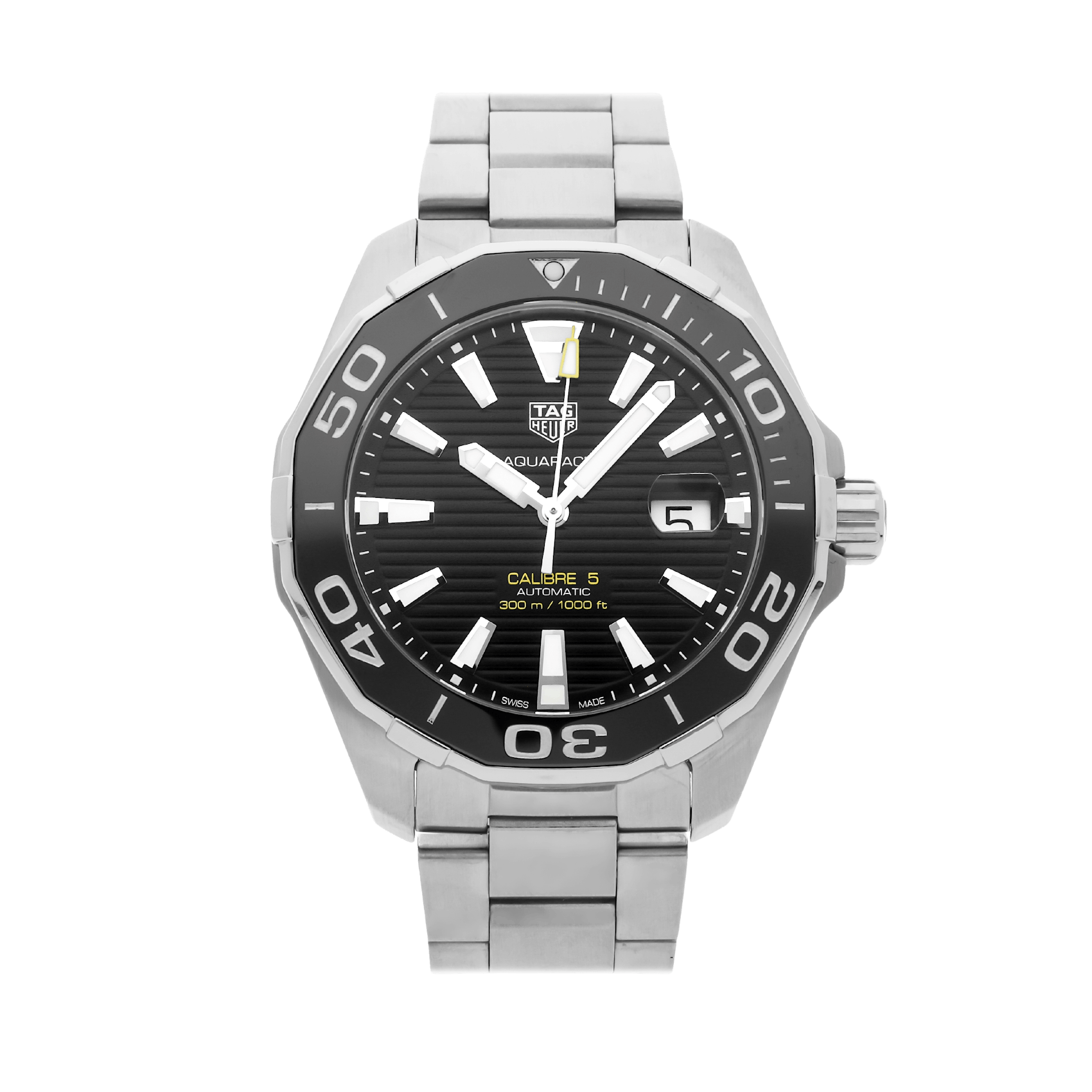 Vertical Pre-Owned Tag Heuer Aquaracer Calibre 5 WAY201A.BA0927