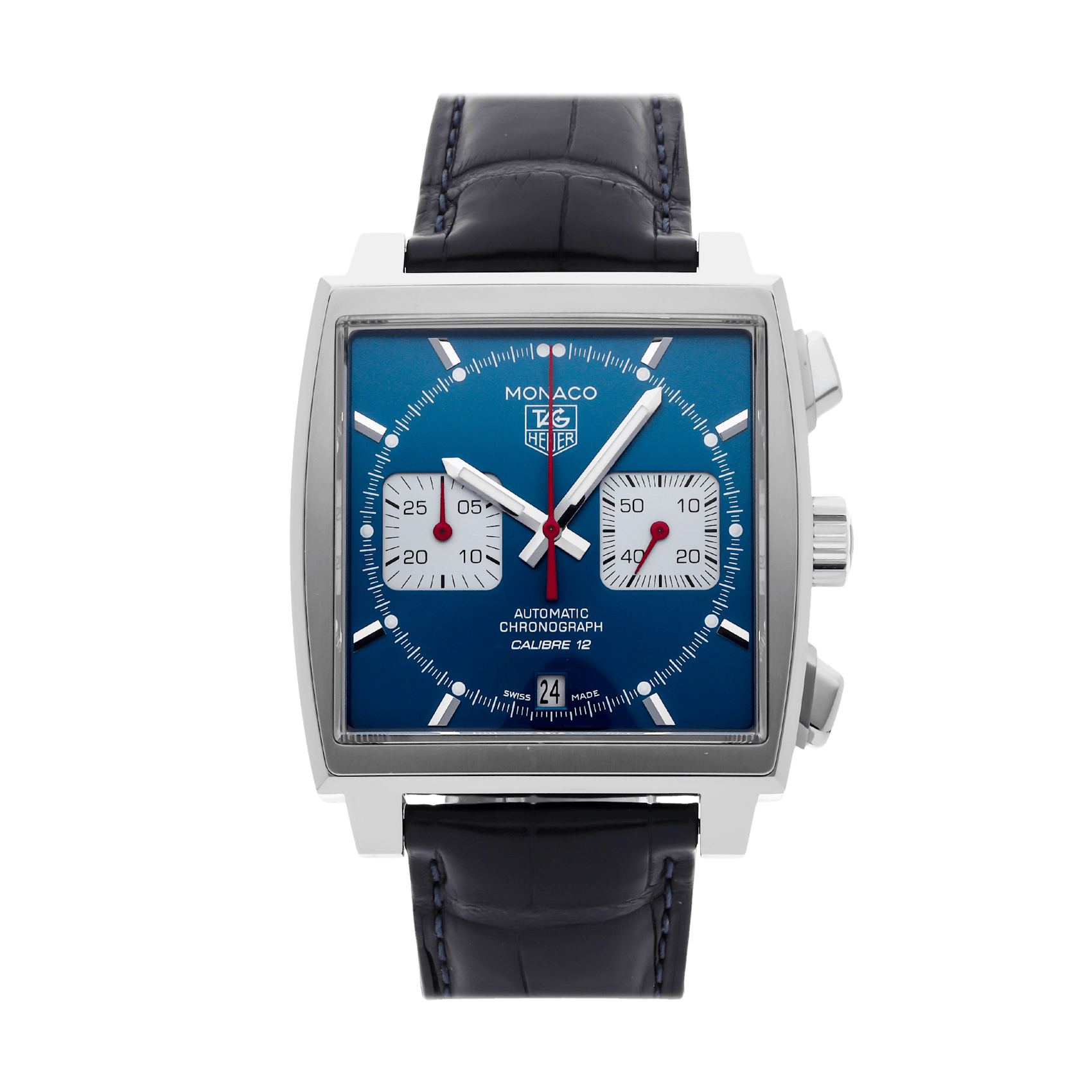 Vertical Pre-Owned Tag Heuer Monaco Calibre 12 CAW2111.FC6183