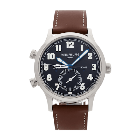 Vertical Pre-Owned Patek Philippe Complications Calatrava Pilot Travel Time 5524G-001