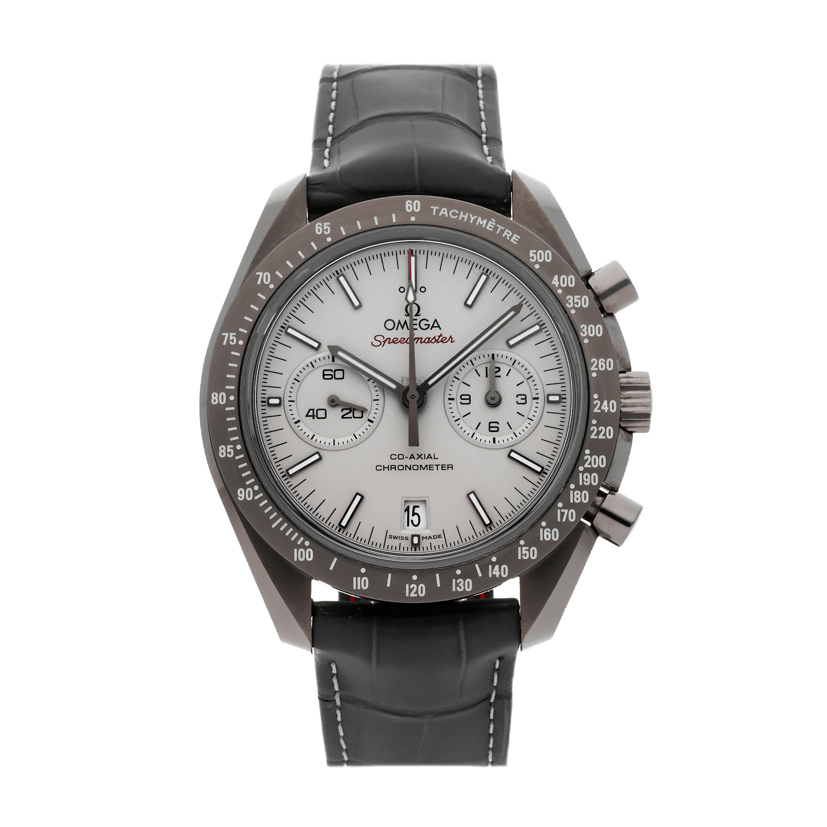 Vertical Pre-Owned Omega Speedmaster Moonwatch Chronograph Grey Side of the Moon 311.93.44.51.99.001