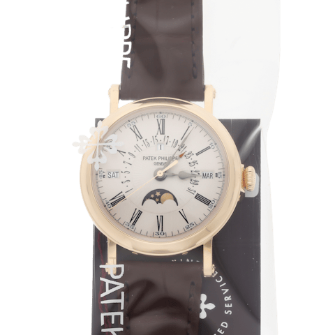 Vertical Pre-Owned Patek Philippe Grand Complications Perpetual Calendar with Retrograde Date 5159J-001