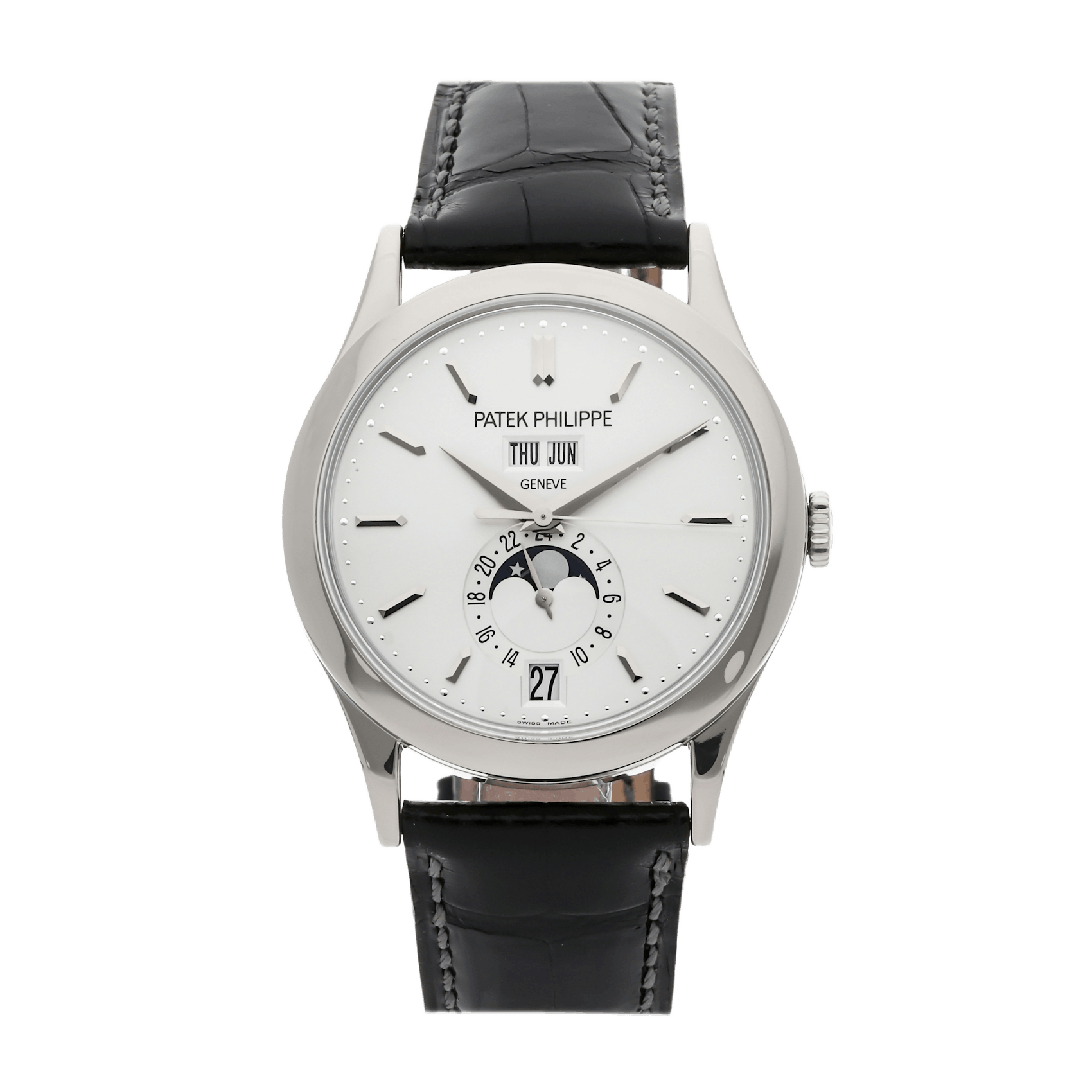 Vertical Pre-Owned Patek Philippe Complications Annual Calendar Moon Phases 5396G-011
