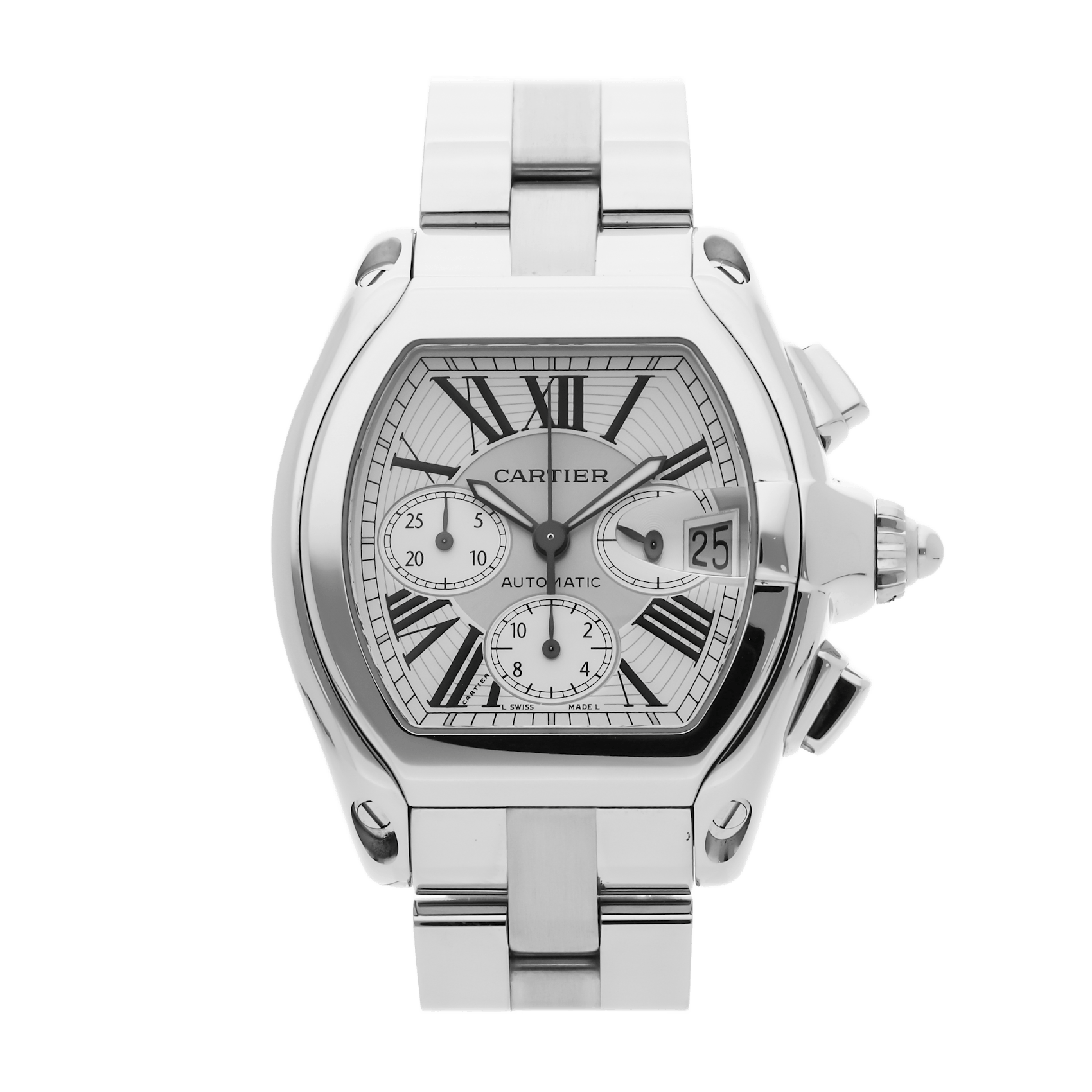 Vertical Pre-Owned Cartier Roadster XL Chronograph W62019X6