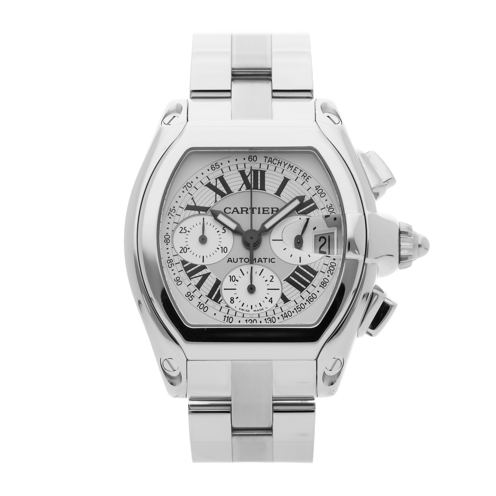 Vertical Pre-Owned Cartier Roadster Chronograph XL W62006X6