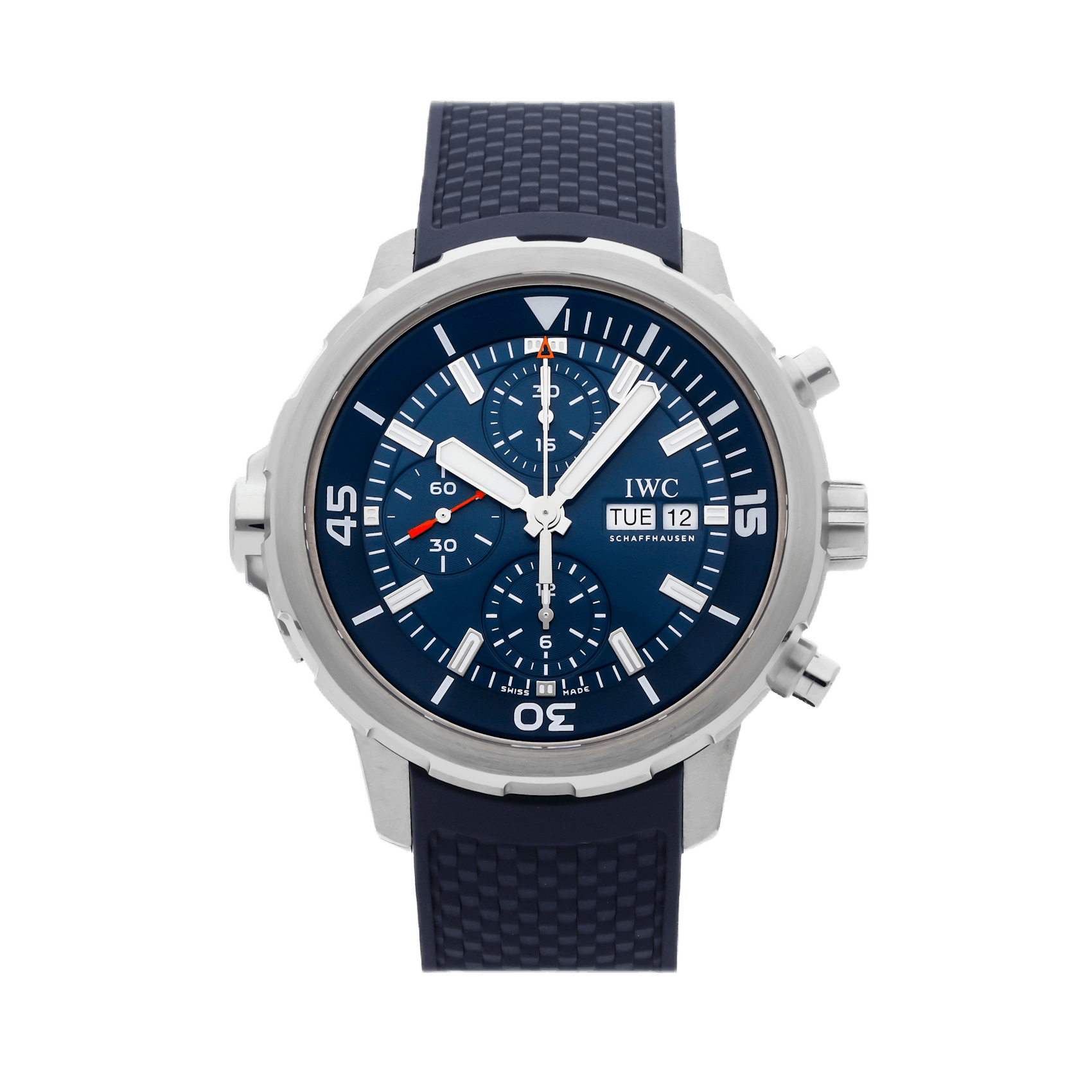 Vertical Pre-Owned IWC Aquatimer Chronograph Expedition Jacques-Yves Cousteau IW3768-05