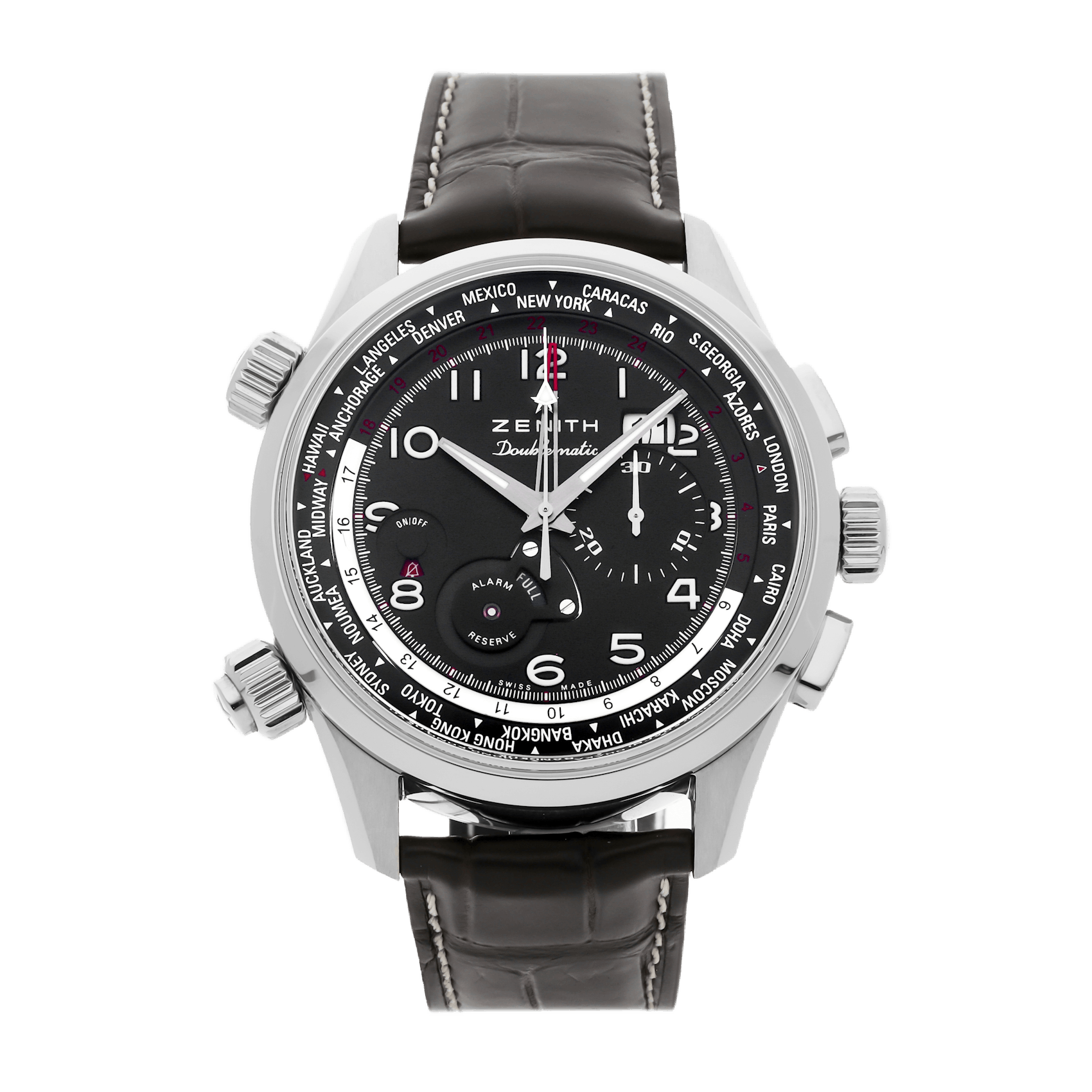 Vertical Pre-Owned Zenith El Primero Pilot Doublematic 03.2400.4046/21.C721