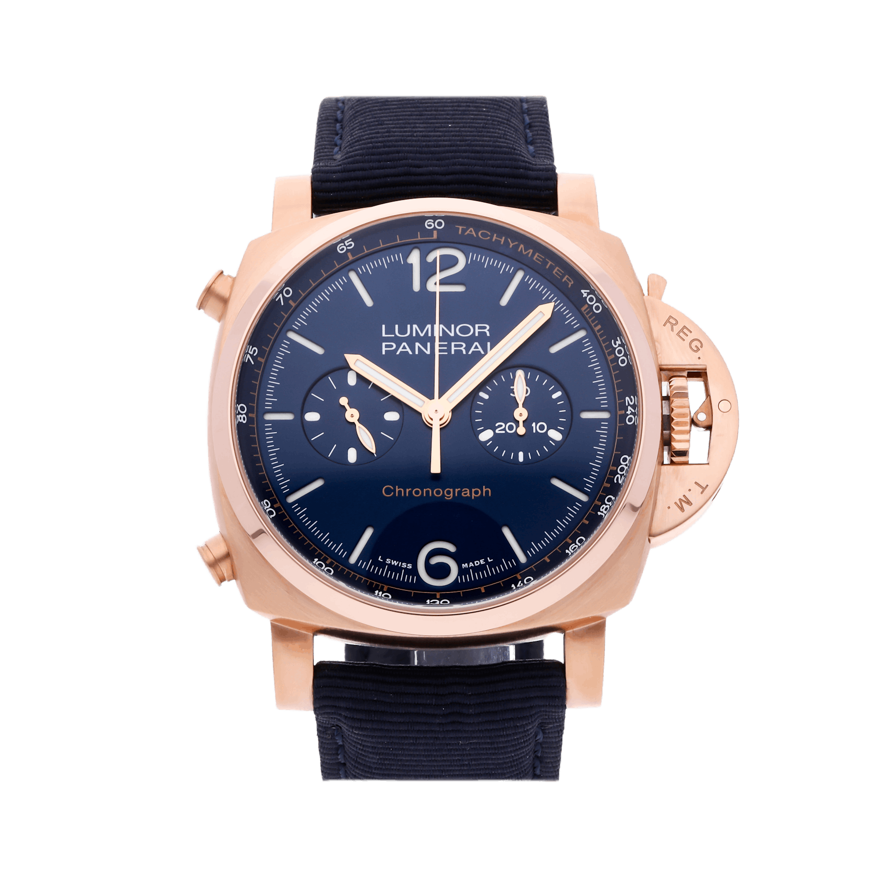 Vertical Luminor Chronograph Goldtech Blue Notte