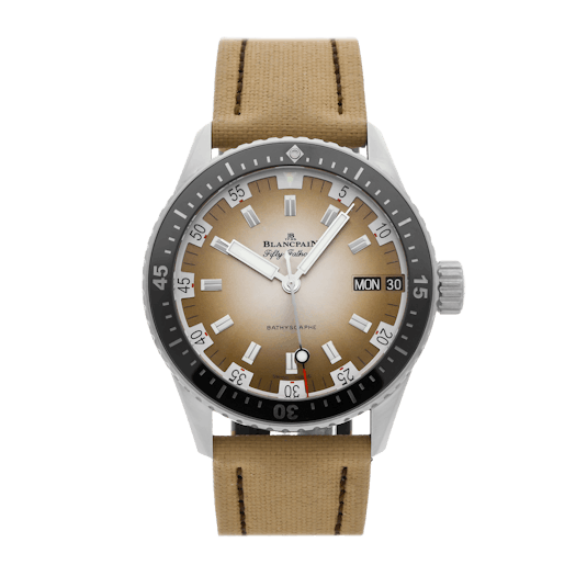 Vertical Fifty Fathoms Bathyscaphe Day Date Desert Edition